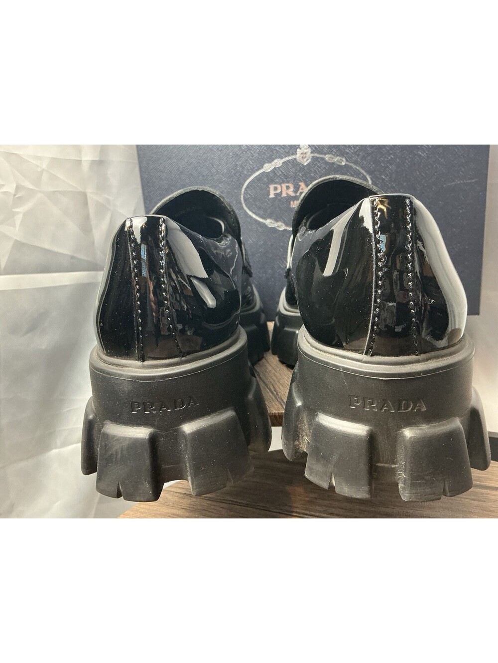 Mens Prada  Chunky Sole Penny Loafers Size 9 Euro 10 Us - Picture 4 of 13
